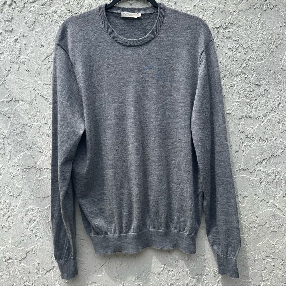 SUITSUPPLY Sweater Mens Large Merino Wool‎ Crew Neck Gray
